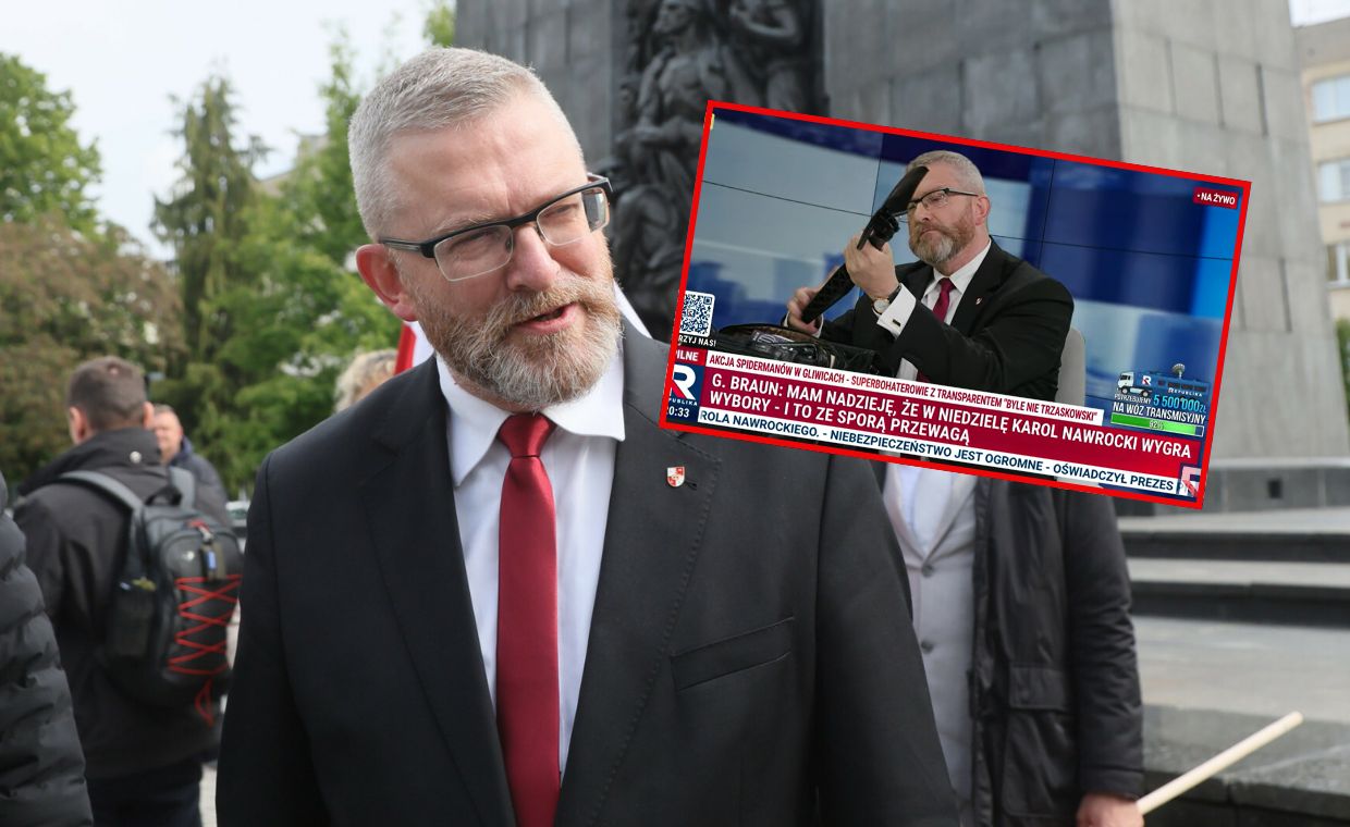 Braun nagle wyciągnął łopatę. "Zostawiam dla pana Nawrockiego"