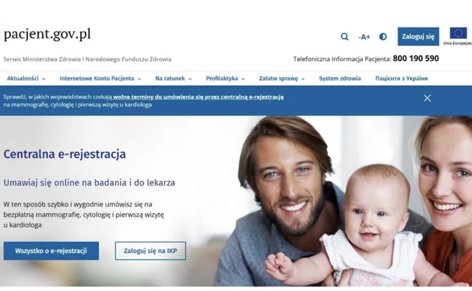 Awaria platformy pacjent.gov.pl. Strona już działa