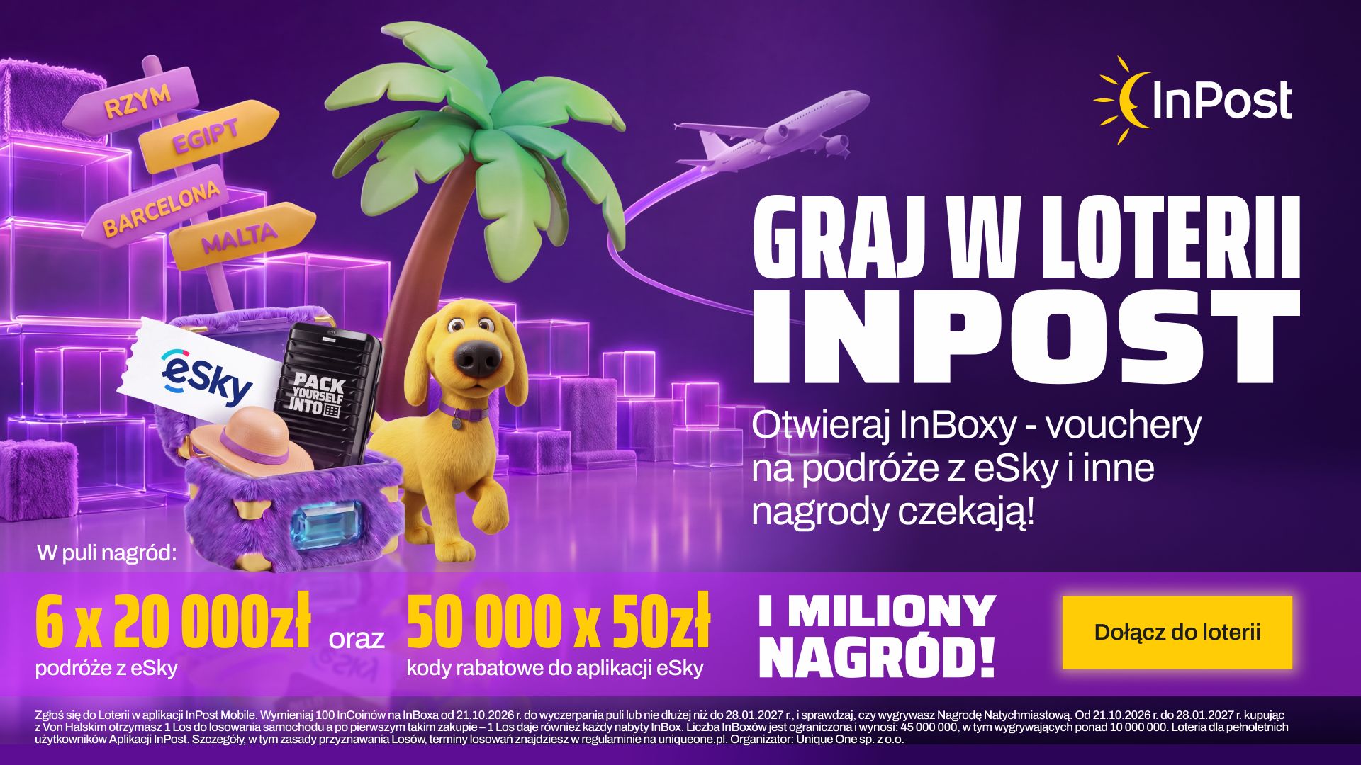 ESky znów partnerem loterii InPost. Kampania z influencerami i Paczkomatami
