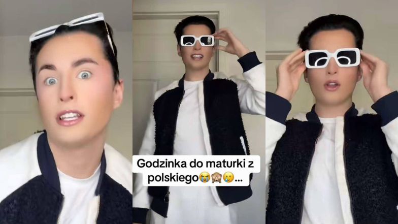 Jelly Frucik pognał na maturę w biało-czarnej kurtce. "Powodzonka dla wszystkich, w tym dla mnie"