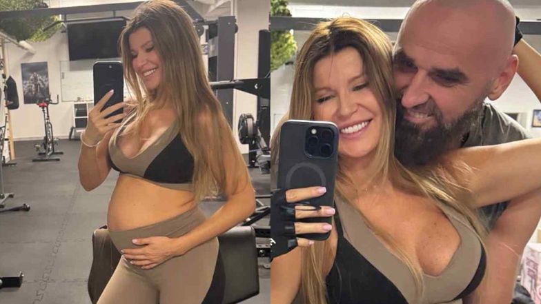 Marcin Gortat tuli CIĄŻOWY BRZUSZEK Żanety na siłowni. "Rośniemy w siłę"