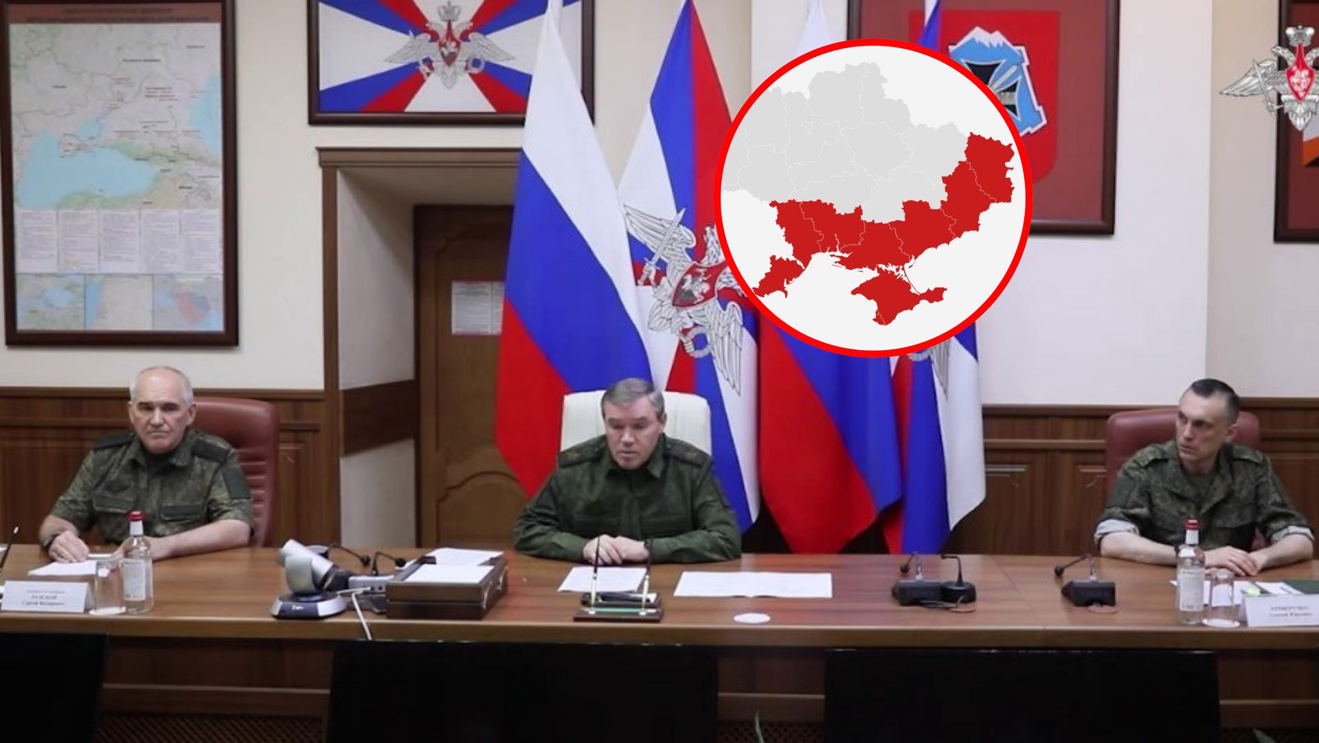 Absurdalny podział Ukrainy. Mapa na odprawie szefa sztabu Rosji