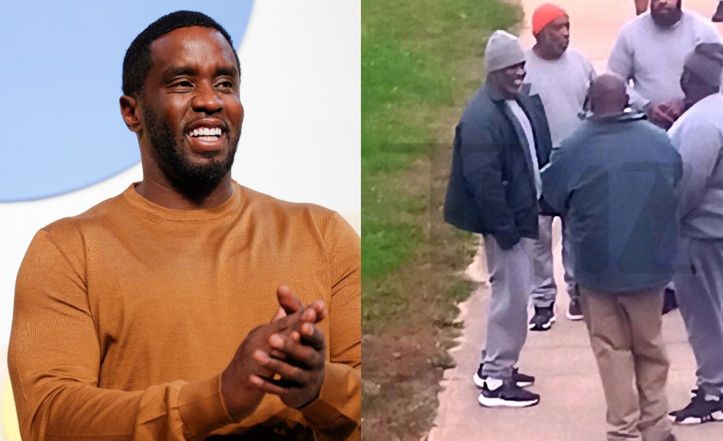 Uśmiechnięty Diddy integruje się z osadzonymi na więziennym spacerniaku. Dobrze znosi odsiadkę? (FOTO)