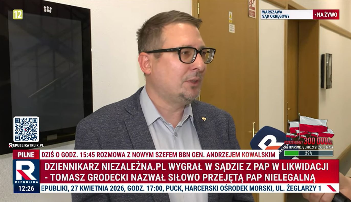 Dziennikarz mediów Sakiewicza wygrywa w sądzie z PAP