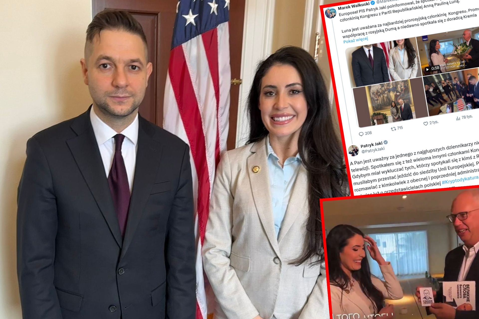 Nerwowa reakcja Jakiego. Tak skomentował zdjęcie z prorosyjską kongresmenką