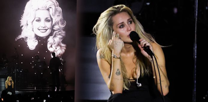 Miley Cyrus zalała się łzami na scenie. Wspomniała zmarłą Dolly Parton