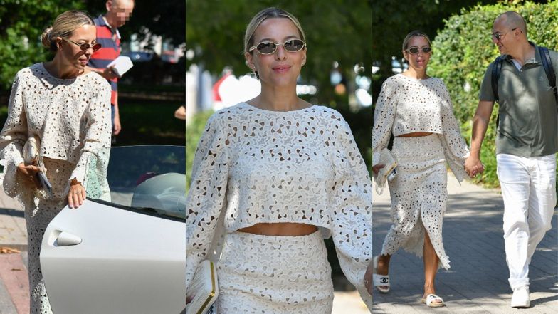 Ewa Chodakowska wysiadła z ferrari wartego MILION złotych i pomaszerowała z mężem do knajpy w klapkach za 5 TYSIĘCY