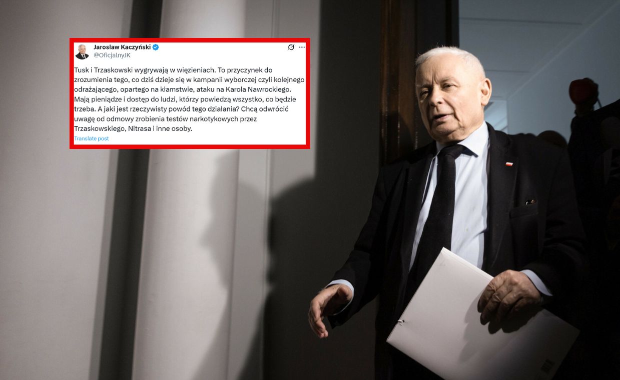 Kaczyński uderza w Tuska i Trzaskowskiego. Zamieścił wpis