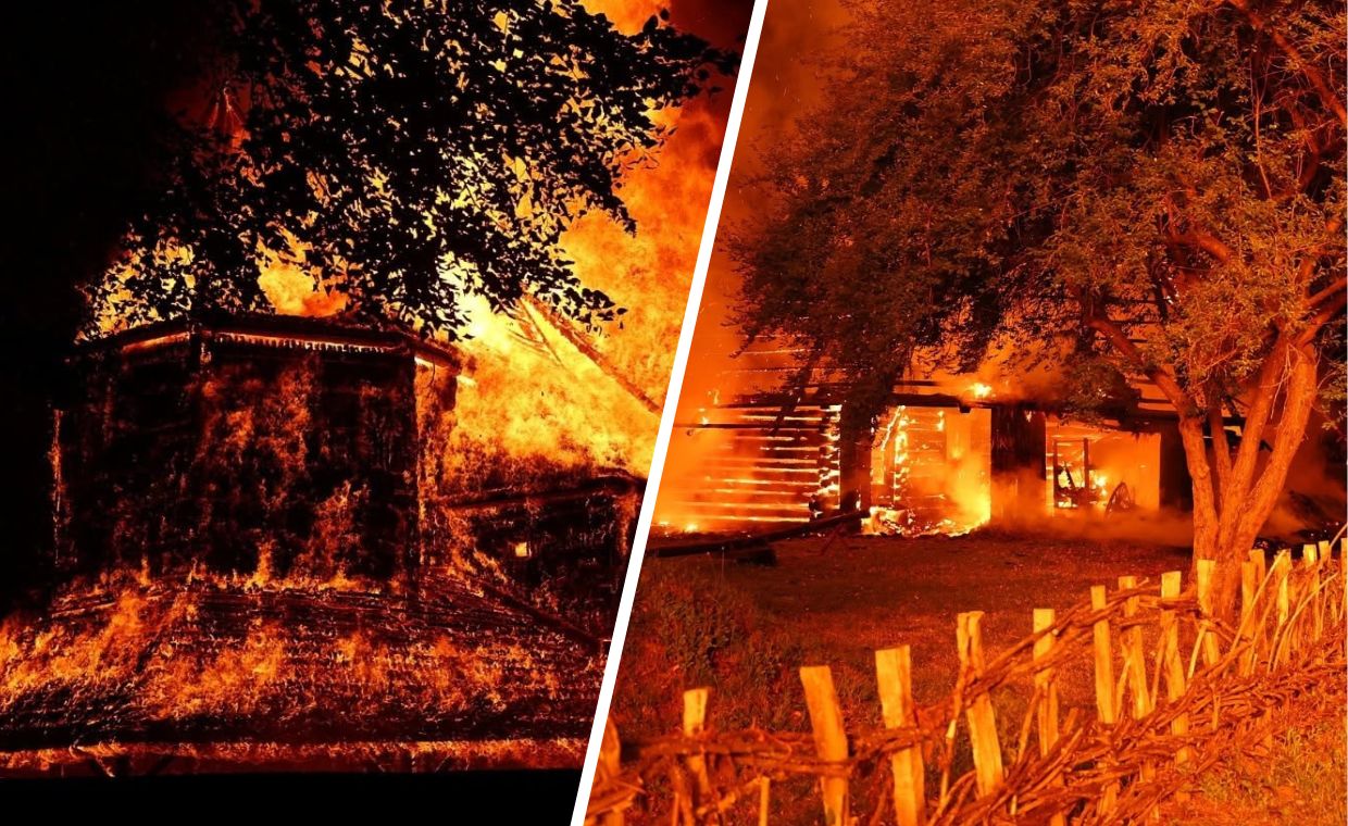Pożar w skansenie. Pokazali akcję gaśniczą