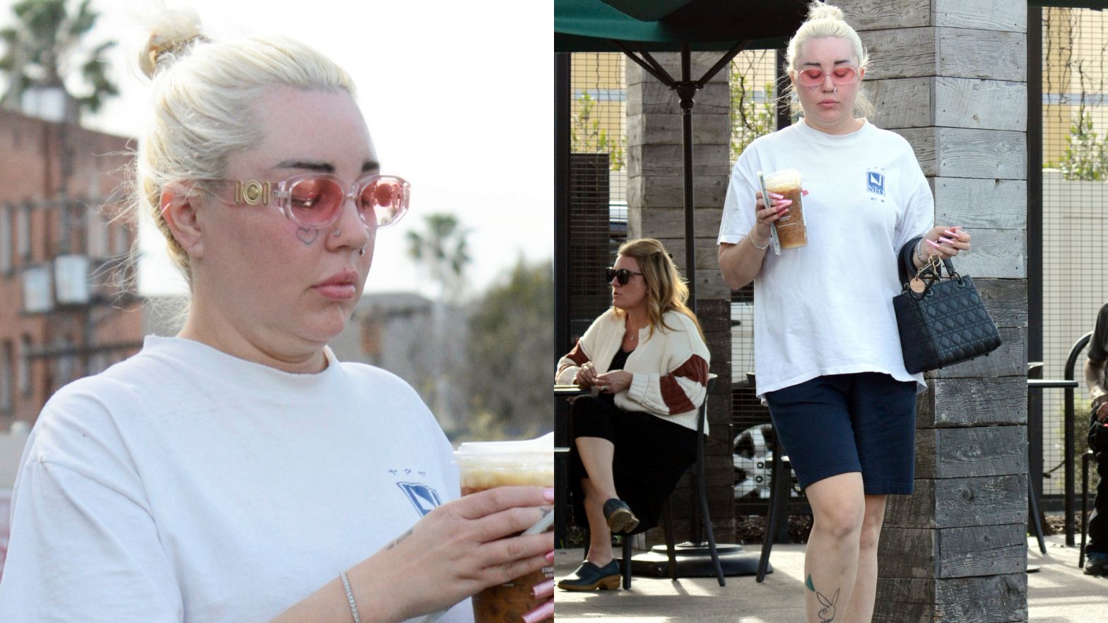 RZADKI WIDOK: Wyposażona w kawkę na wynos Amanda Bynes eksponuje dziary na nogach (FOTO)