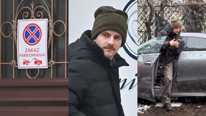 Wąsaty Maciej Musiał parkuje swoim mercedesem na zakazie. Zastawił bramę. Nieładnie? (ZDJĘCIA)