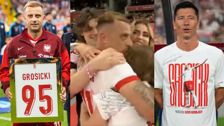 Wzruszające sceny na boisku. Piłkarze i bliscy pożegnali Kamila Grosickiego po jego ostatnim meczu w reprezentacji Polski