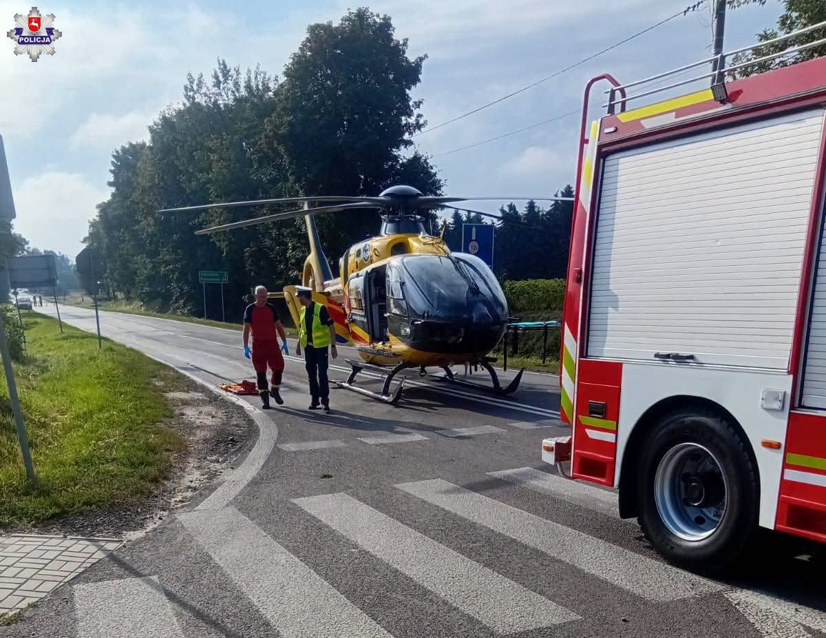 Groźny wypadek pod Kraśnikiem. Wielu rannych i śmigłowce LPR w akcji