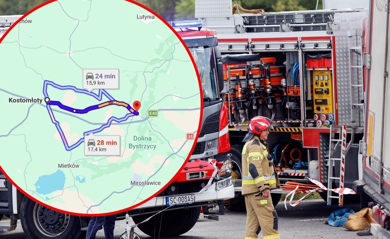 Karambol na A4. Lądował śmigłowiec LPR