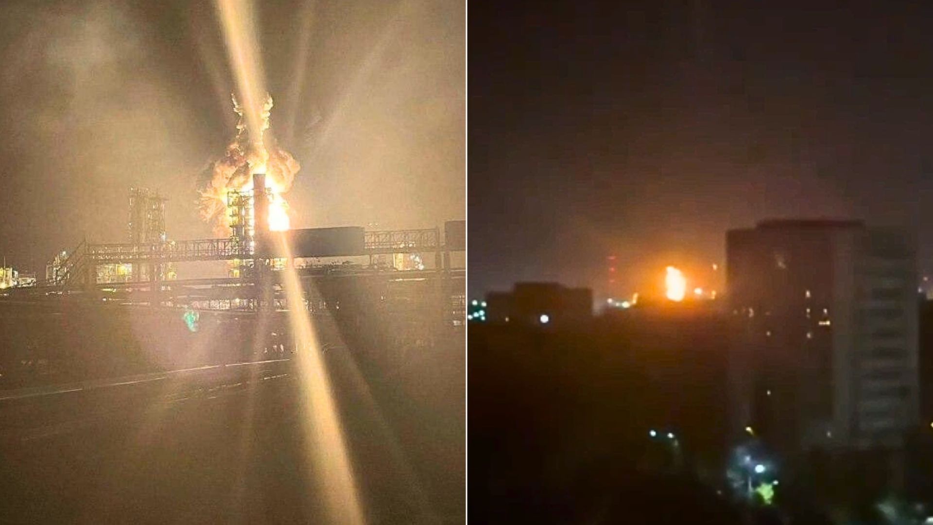 Atak dronów w Rosji. Moment uderzenia w istotną rafinerię