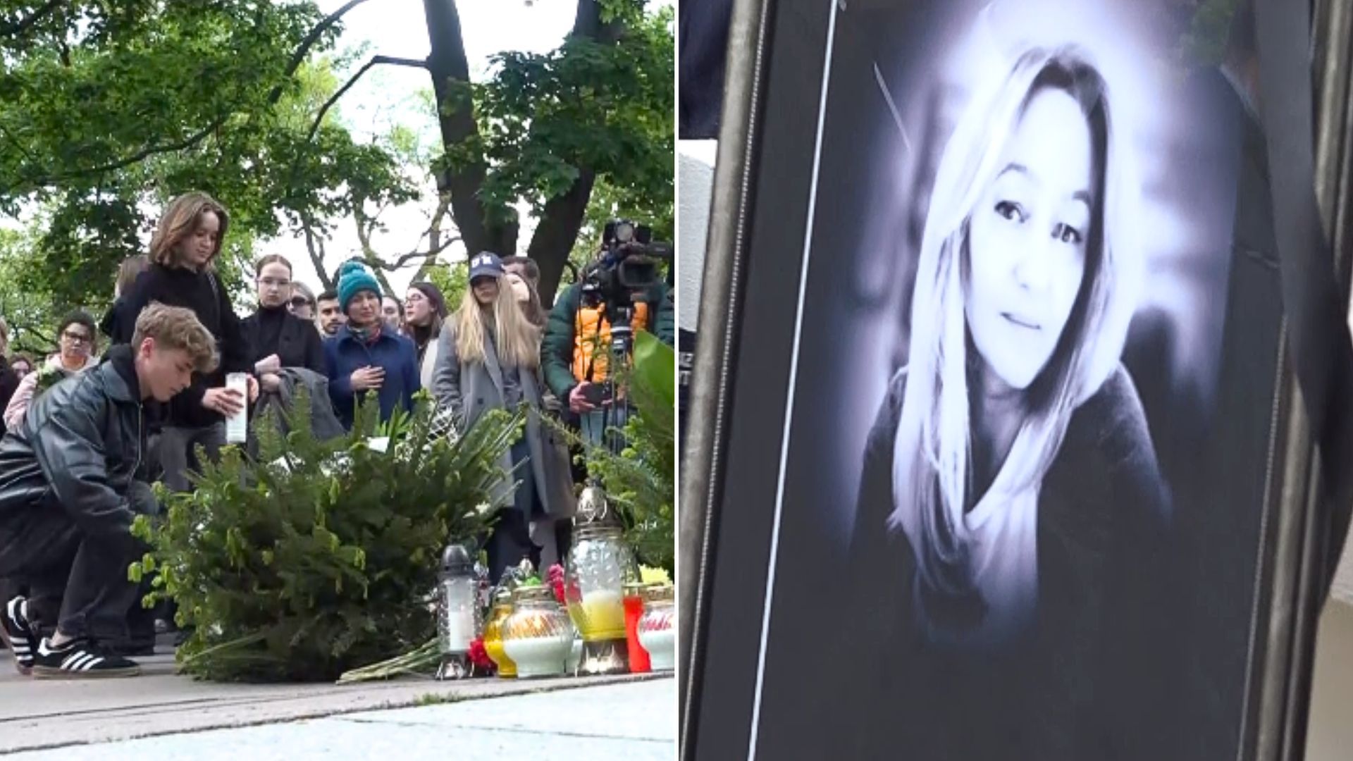 Tłumy na kampusie UW. Ludzie żłożyli kwiaty i znicze