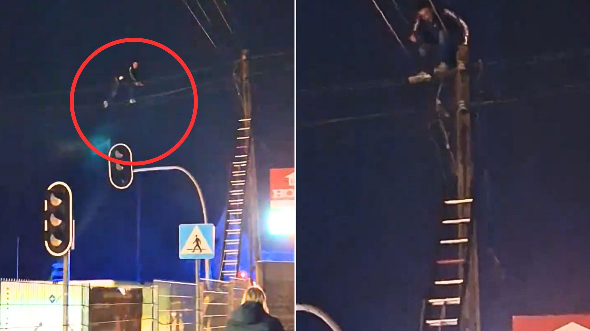 Dziwne zdarzenie w Gubinie. Wszedł na słup i chodził po przewodach