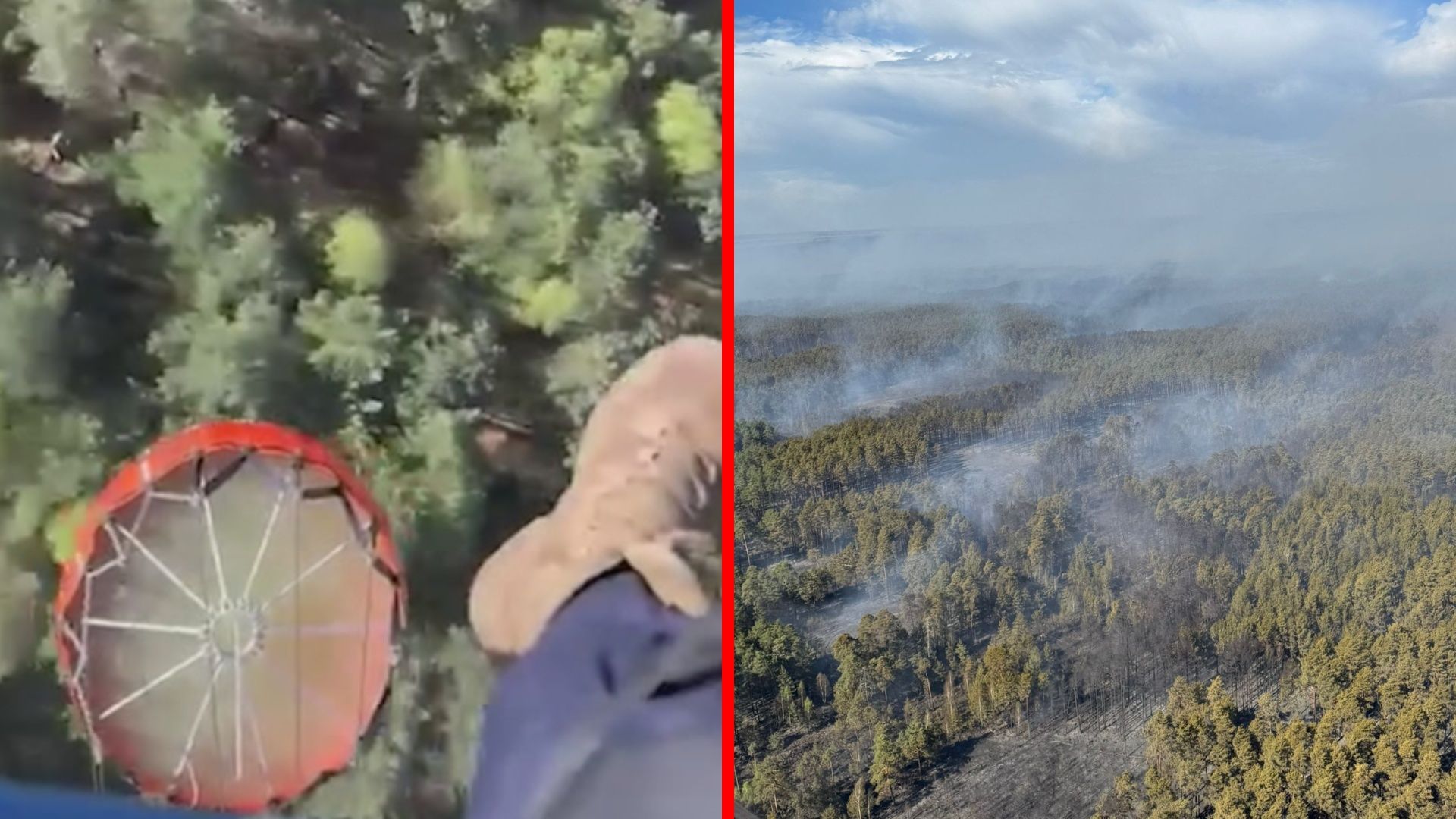 Pożar na Roztoczu. Black Hawk w akcji. Pokazali nagranie