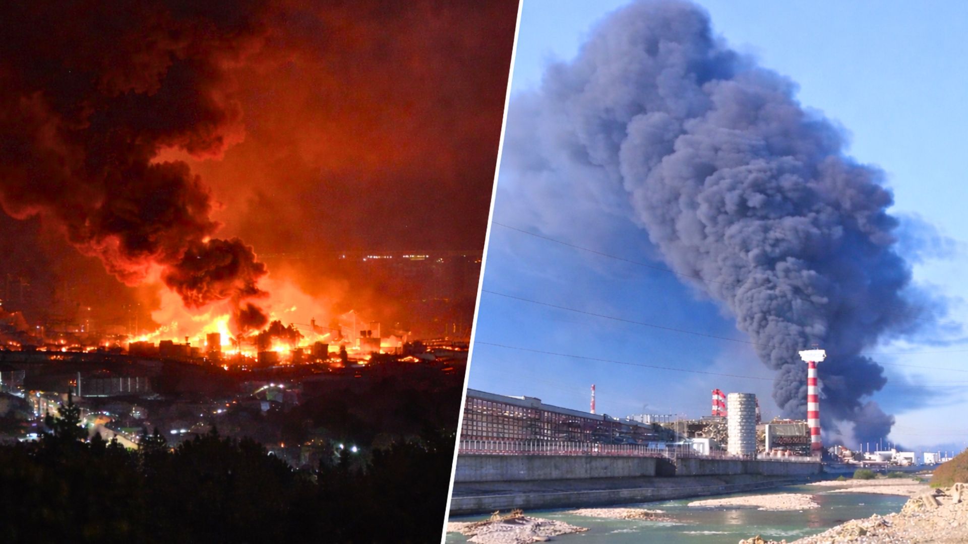 Kule ognia nad Morzem Czarnym. Tak wygląda teraz istotny port Rosjan