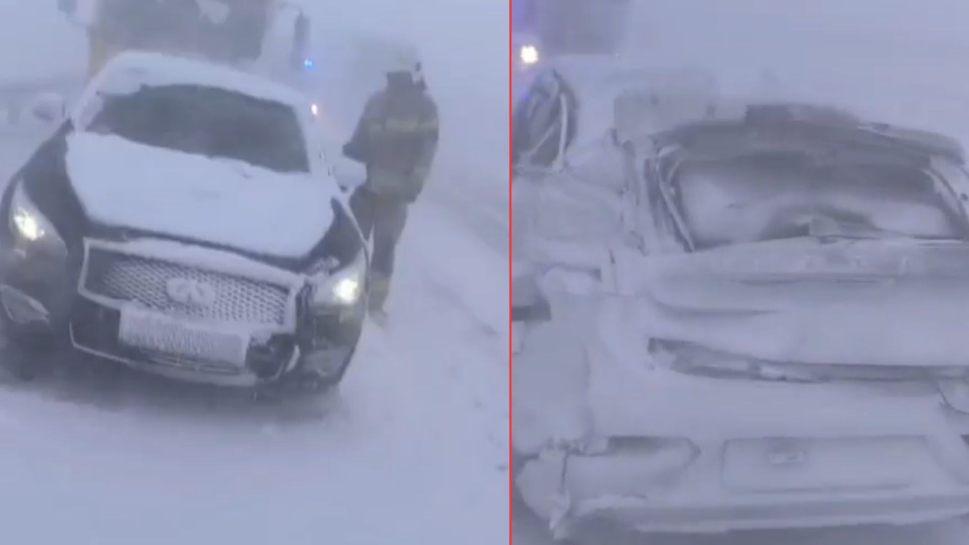 Burza śnieżna na S7. Nagrania mrożą krew w żyłach