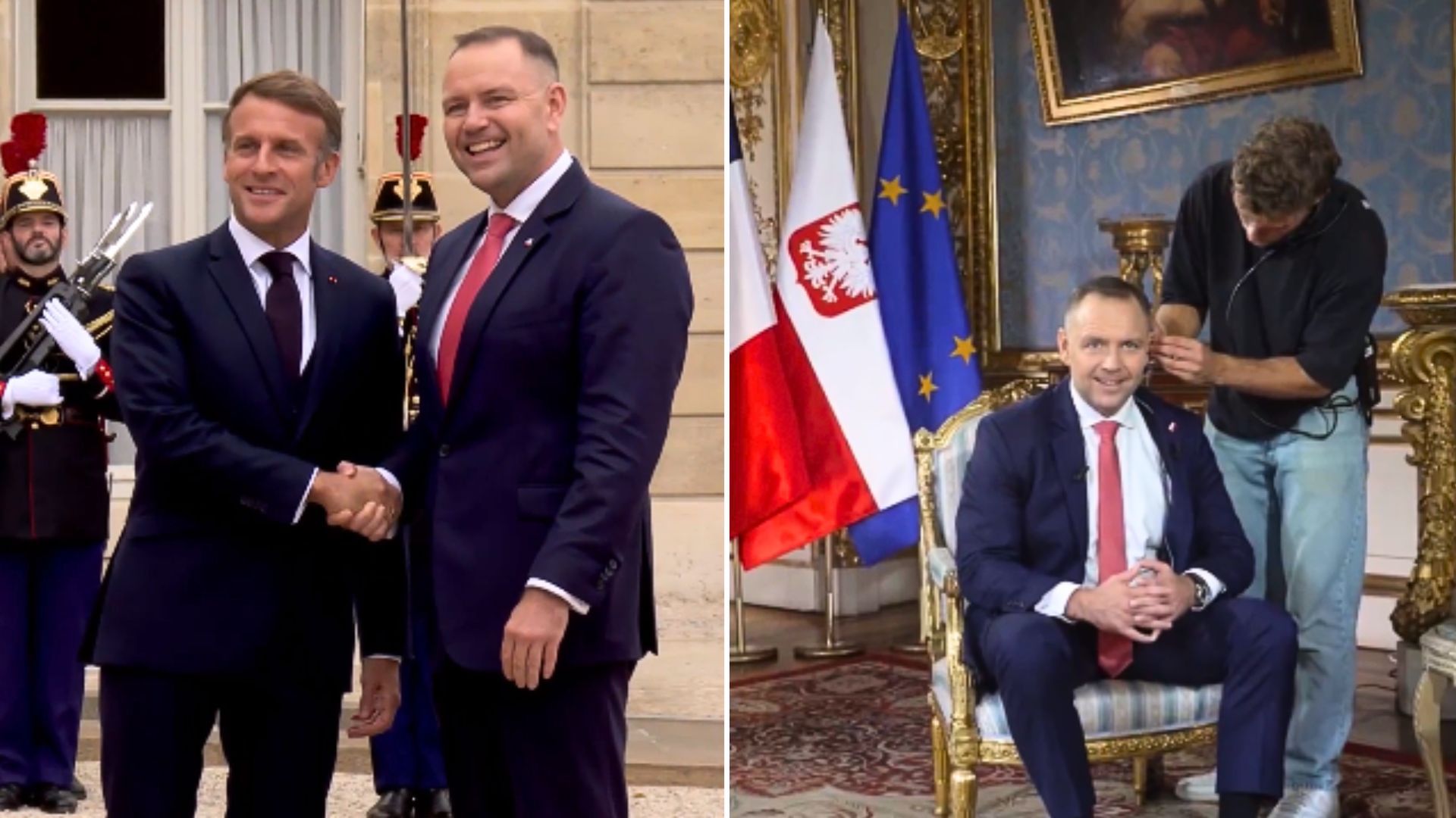 Nawrocki spotkał się z Macronem. Nagrania z wizyty w Paryżu