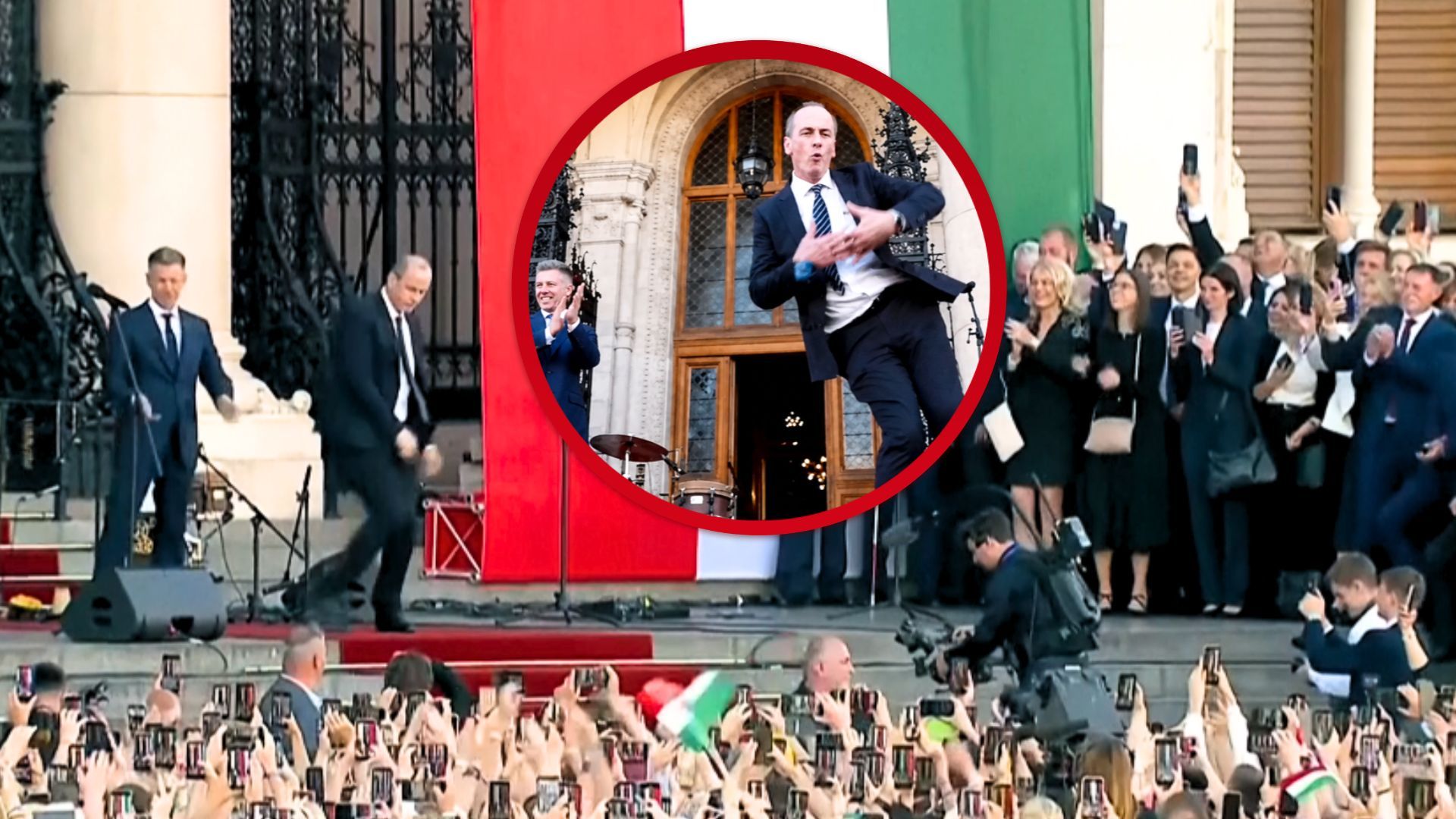 Znów to zrobił. Minister zdrowia Węgier i jego taniec pod parlamentem