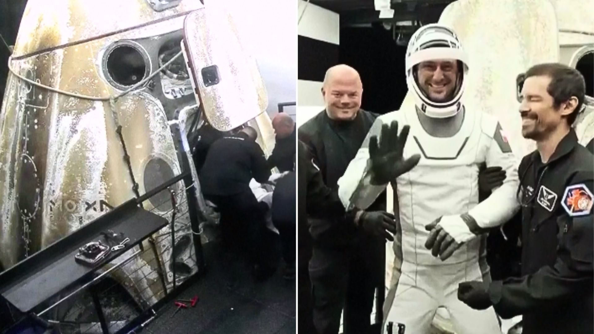 Pierwsze kroki na Ziemi. Sławosz opuścił kapsułę