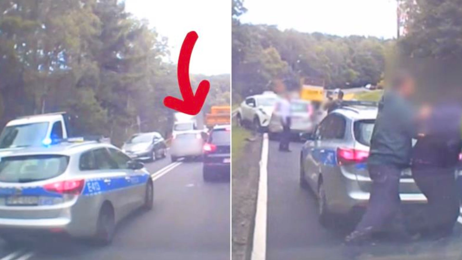 Uciekał korytarzem życia. Uderzył w radiowóz i inny pojazd