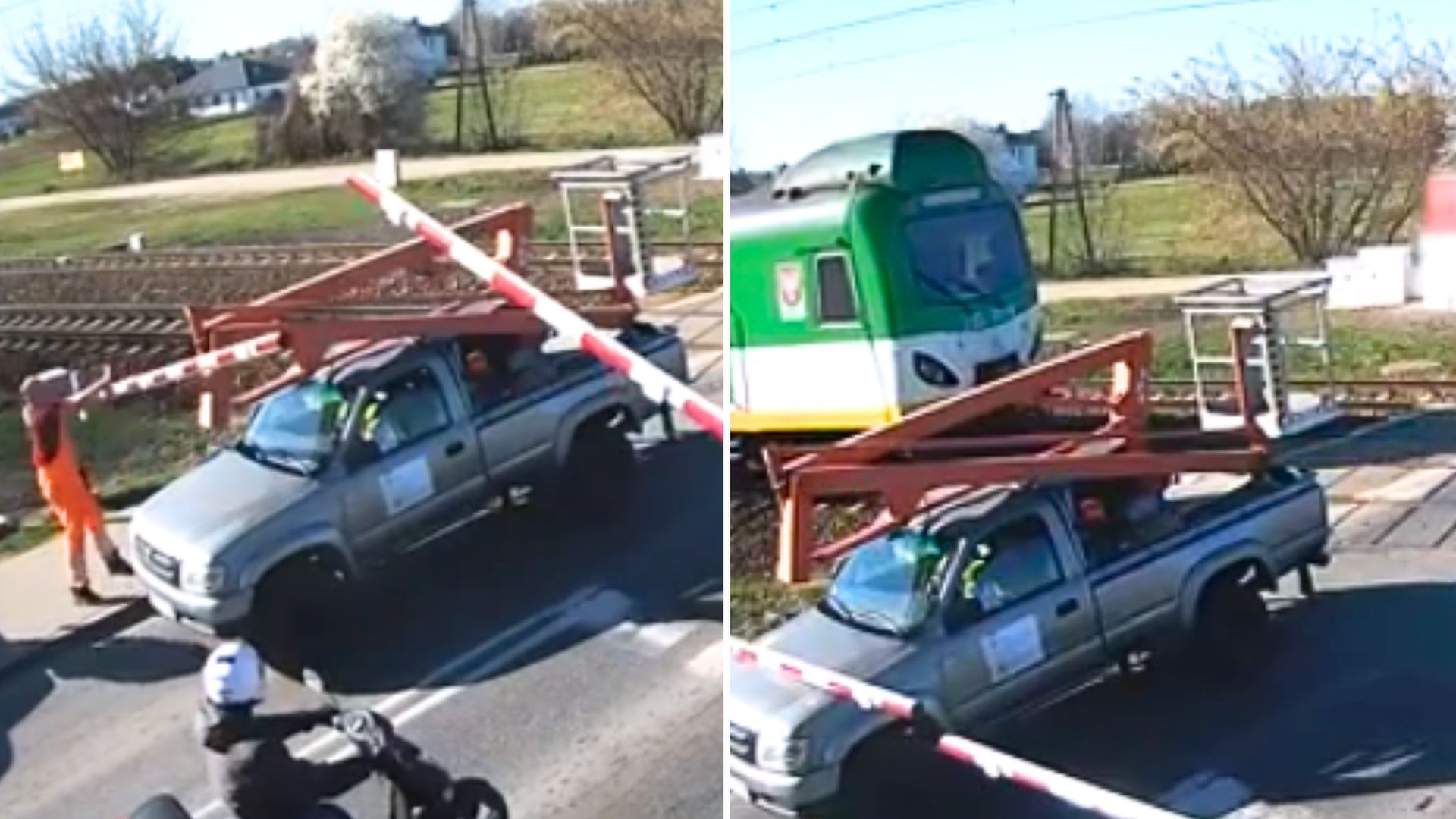 "Mistrz kierownicy" na przejeździe. Wszystko się nagrało