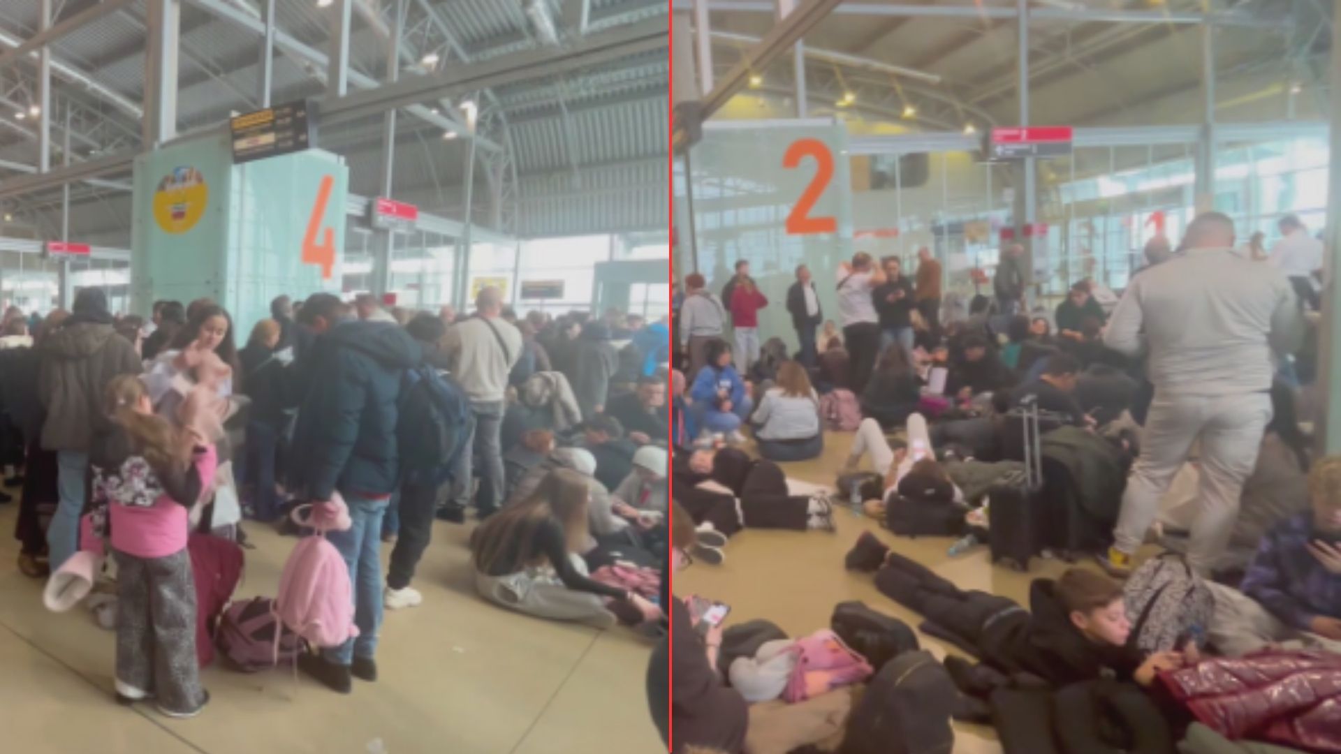 Paraliż na lotnisku. Modlin zaśnieżony. Tłumy pasażerów uziemione