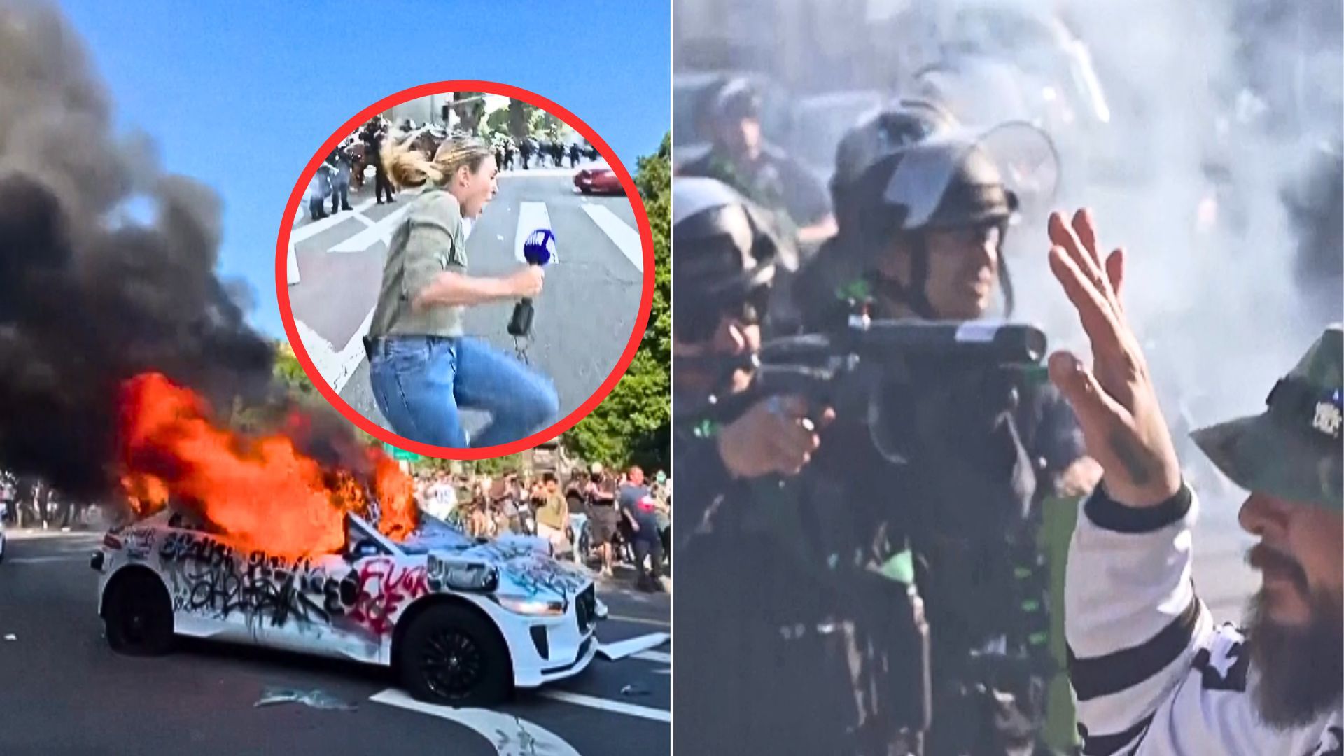 Chaos na ulicach Los Angeles. Reporterka została ranna