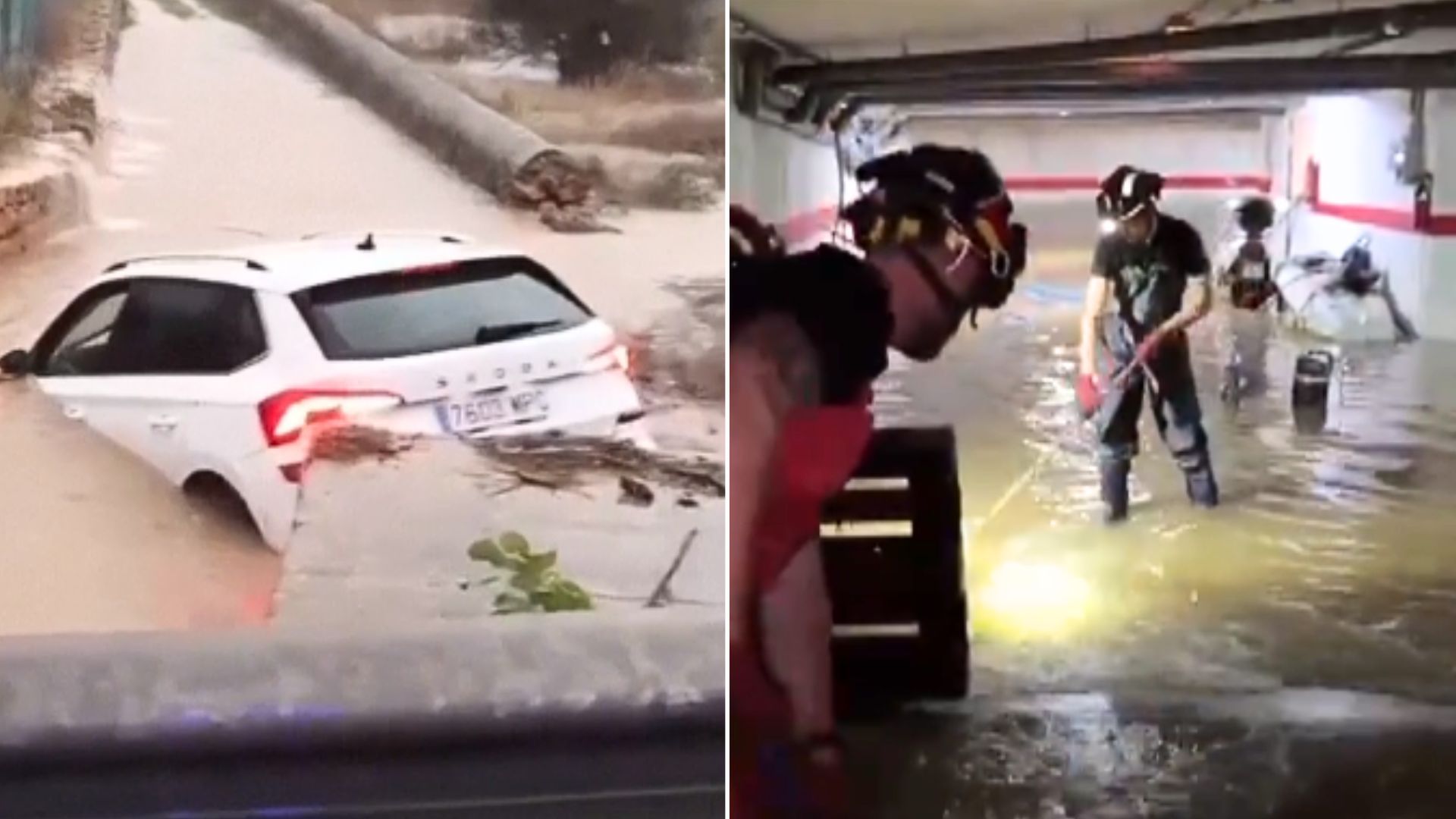 Ulewy na Ibizie. Nagrania skutków silnego żywiołu