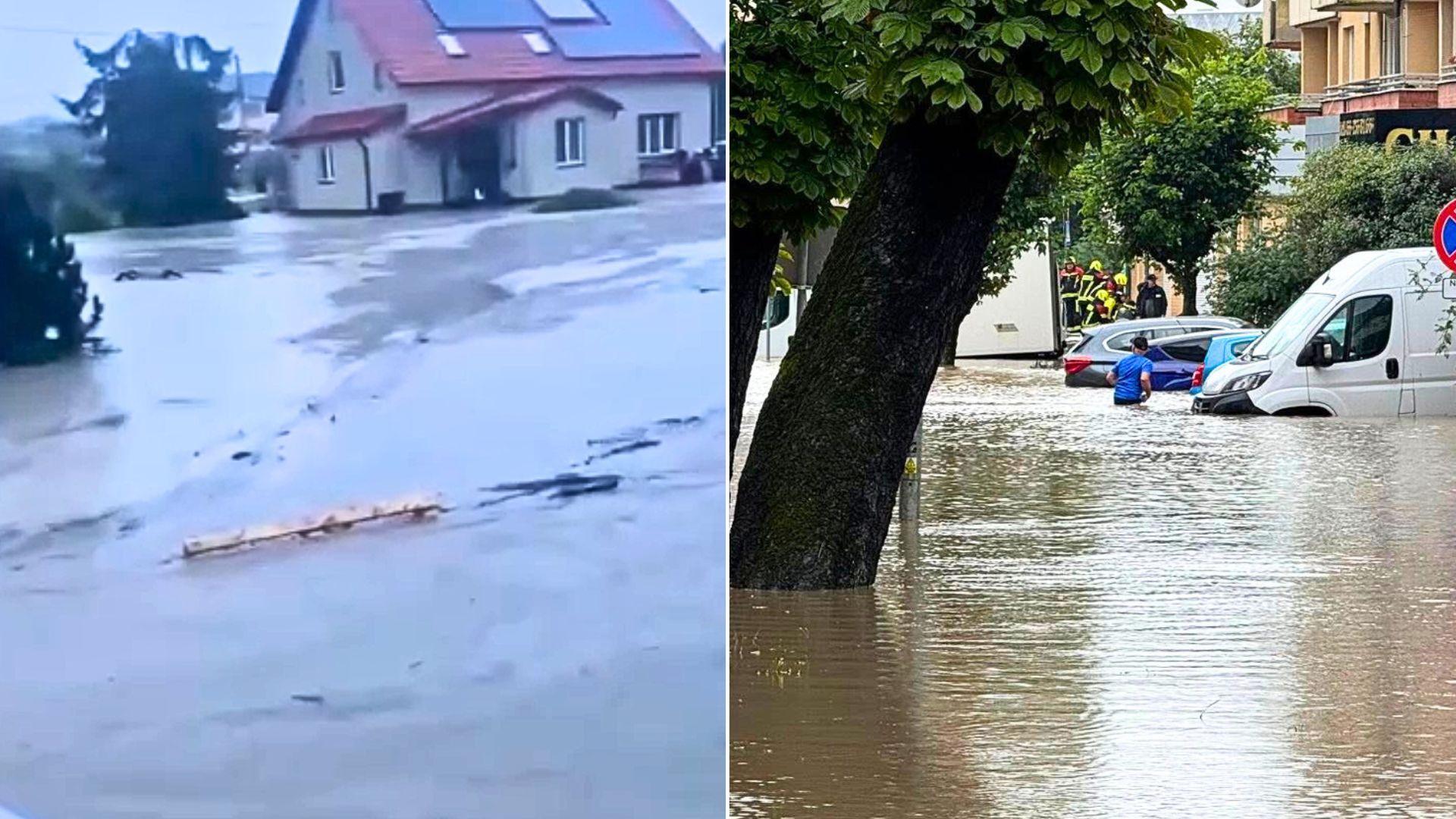 Powodzie błyskawiczne w północnej Polsce. Nagrania z Tolkmicka i Elbląga