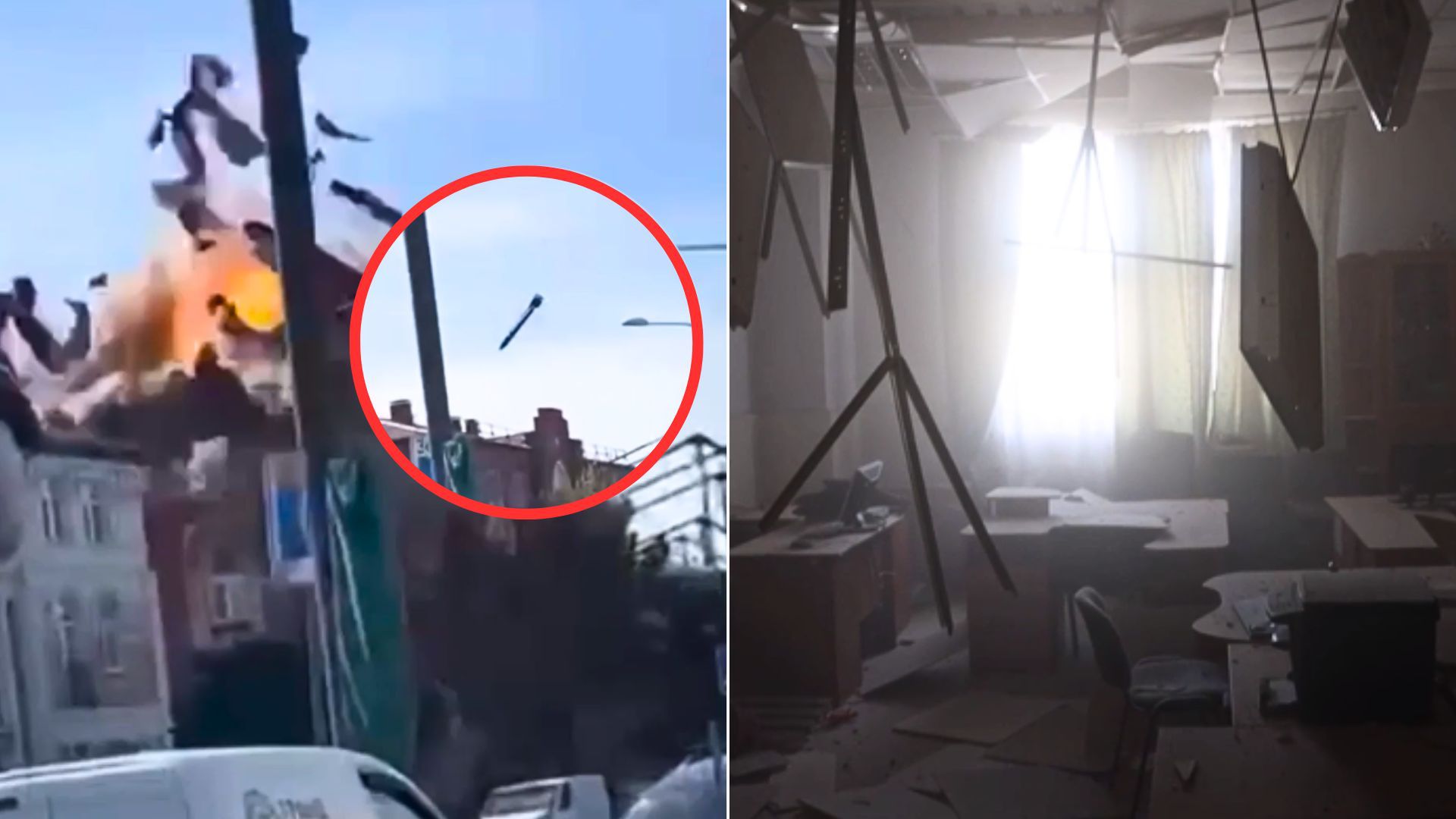 Rosyjski atak na Charków. Nagranie z eksplozji w centrum miasta