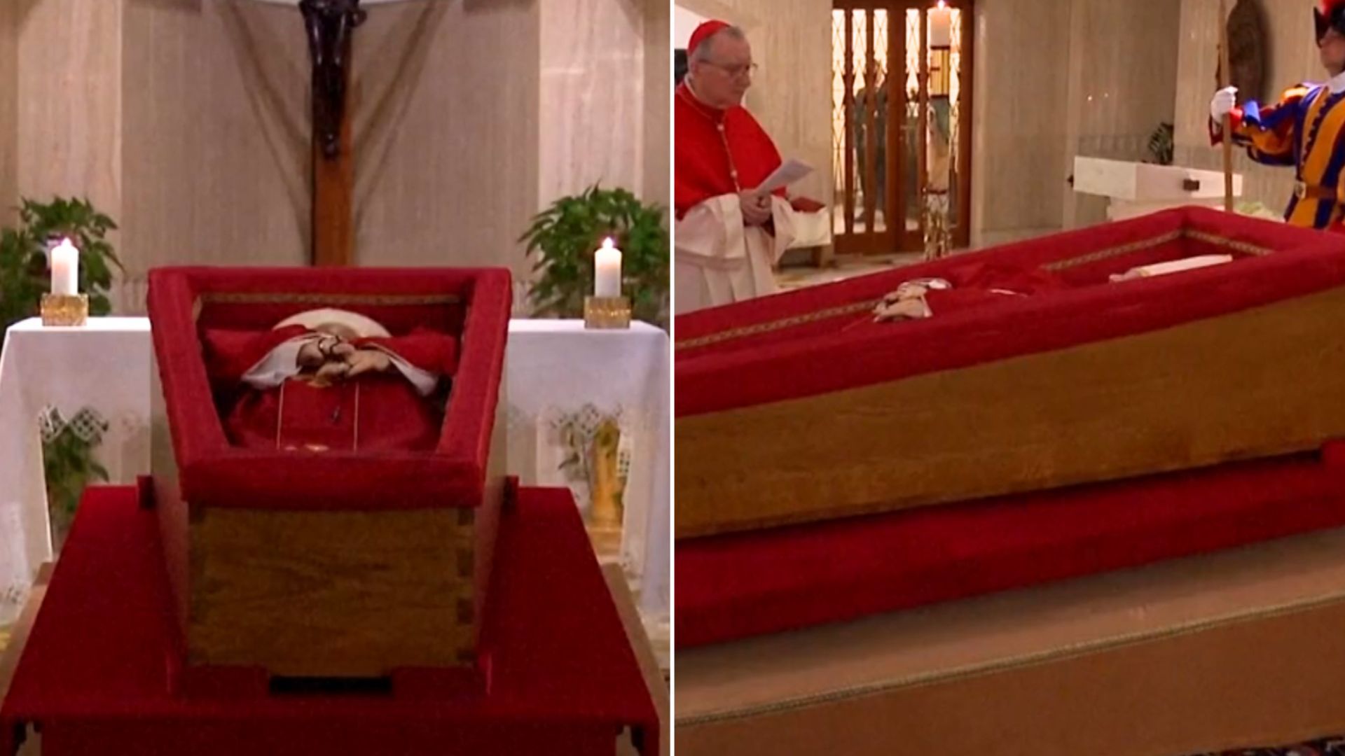 Ciało papieża Franciszka wystawione. Watykan pokazał nagranie