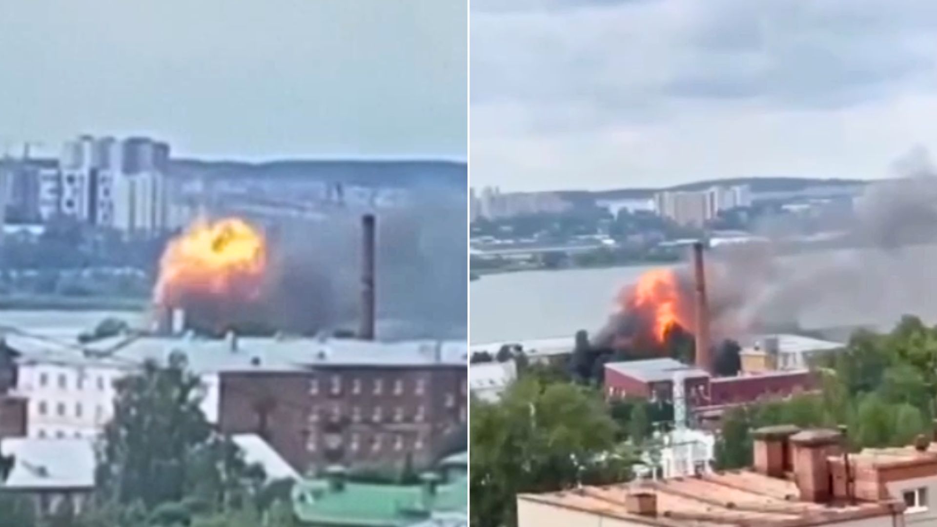 Eksplozje w Rosji. Moment ataku na fabrykę armii Putina