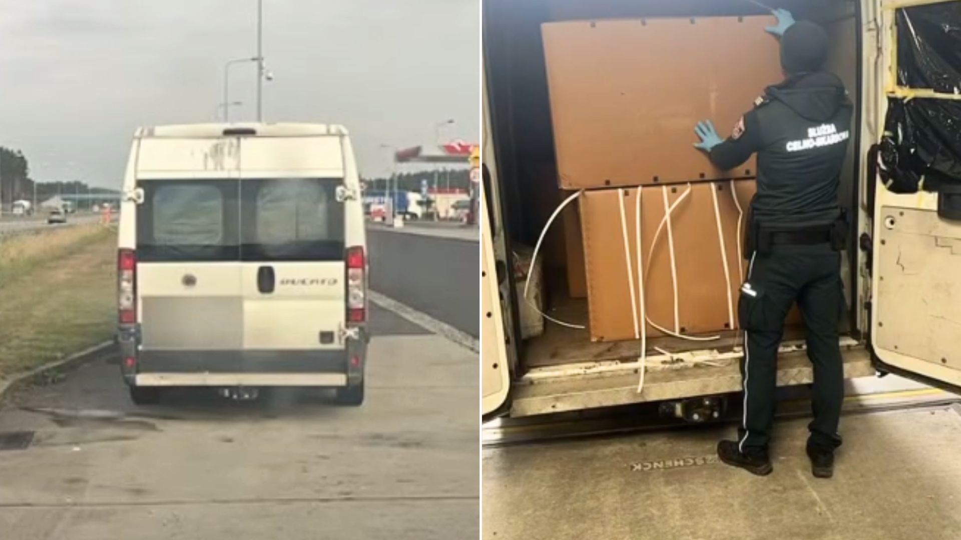 Odkrycie służb na A1. Wielkie kartony wzbudziły podejrzenia