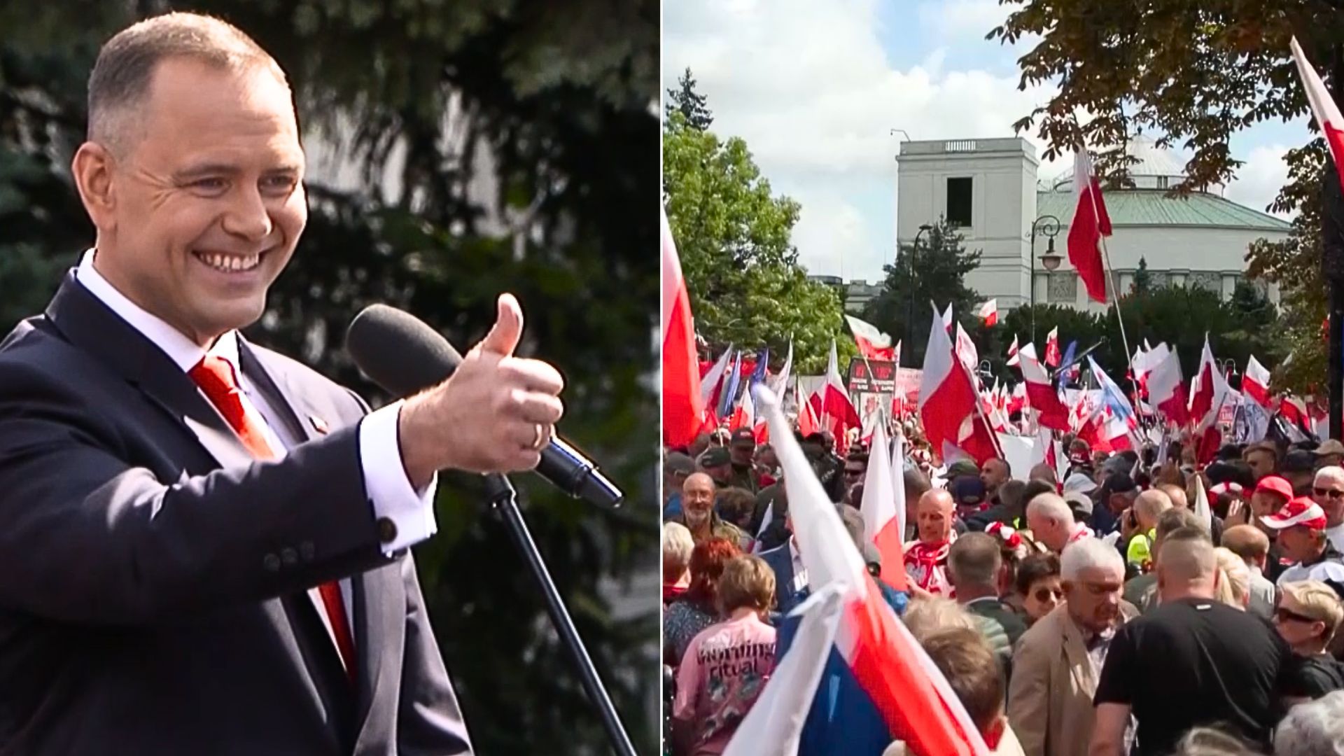 Nawrocki wyszedł do tłumu pod Sejmem. "Będę waszym głosem"