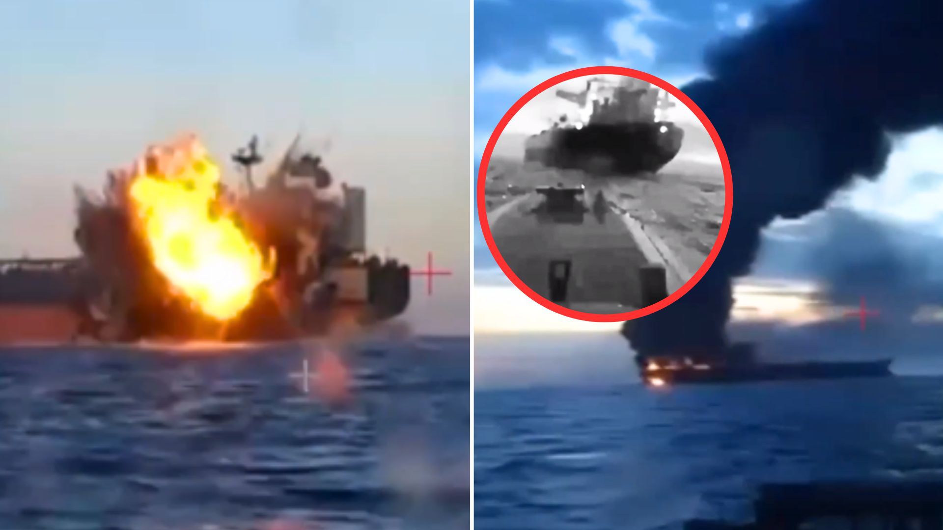 Potężny atak na Morzu Czarnym. Nagranie z uderzenia w tankowce Rosji