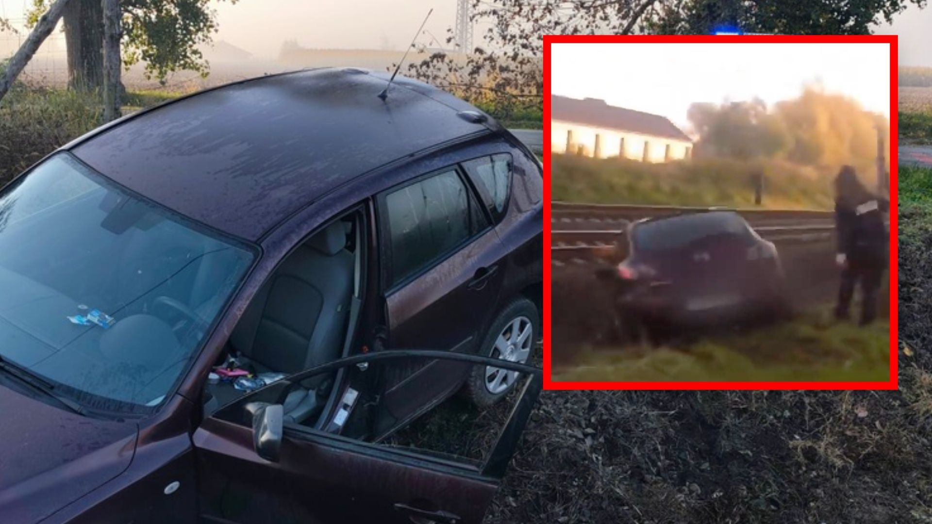 Uciekł na widok policji. Szaleńczy rajd zakończył na torach. Nagranie