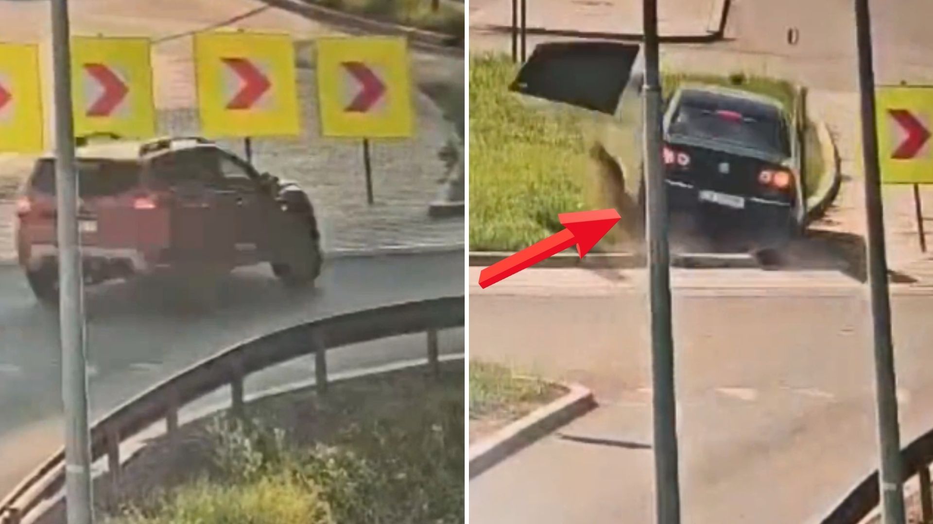 Nie zdjęli nogi z gazu. Przejechali przez środek ronda na S5