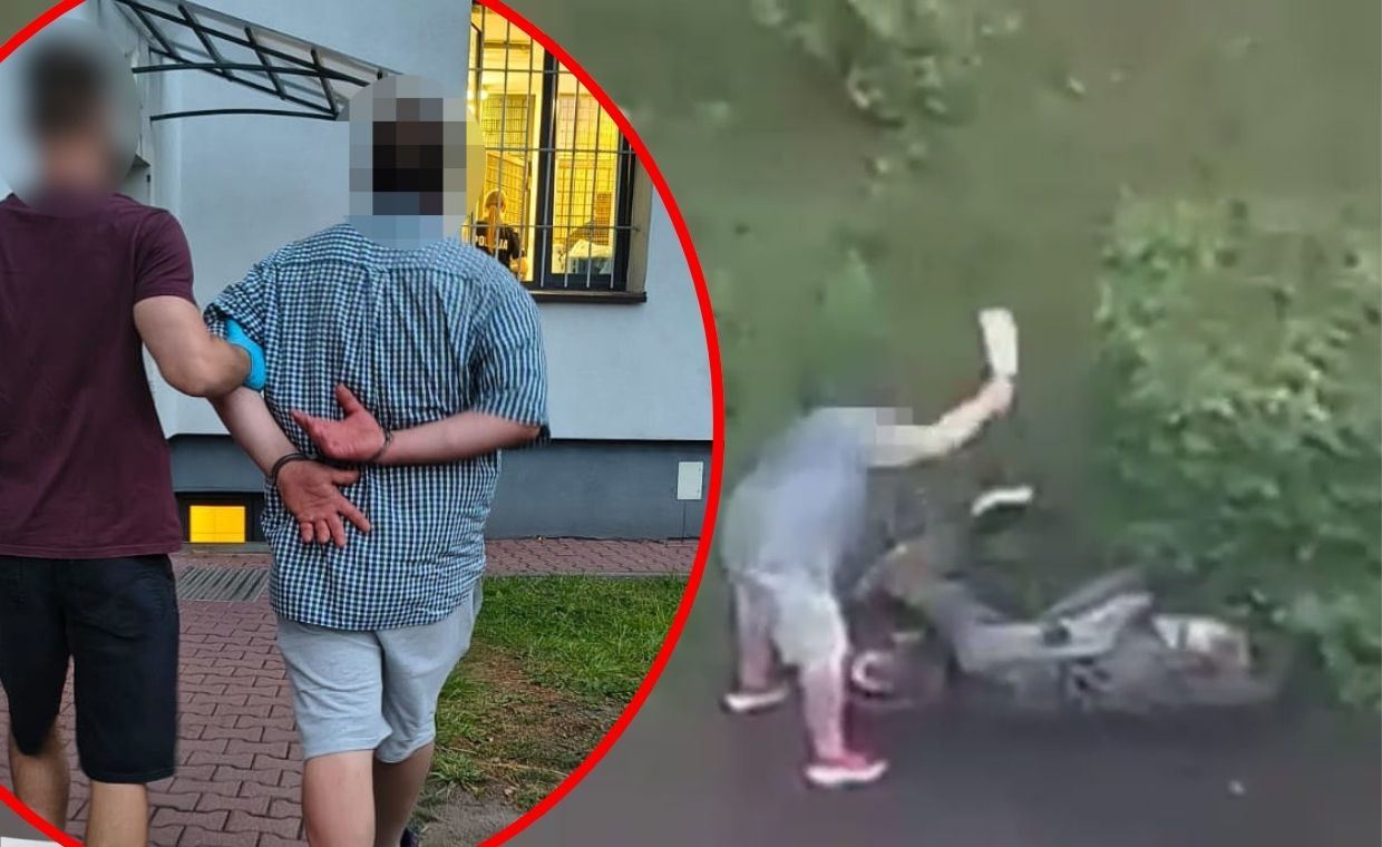 Z tasakiem w ręku niszczył skutery. Został zatrzymany