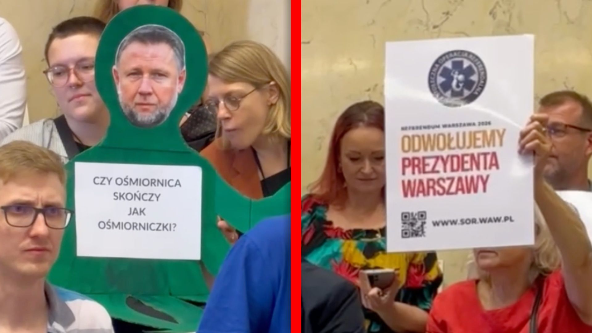 Sceny na Radzie Warszawy. Takie transparenty przynieśli mieszkańcy