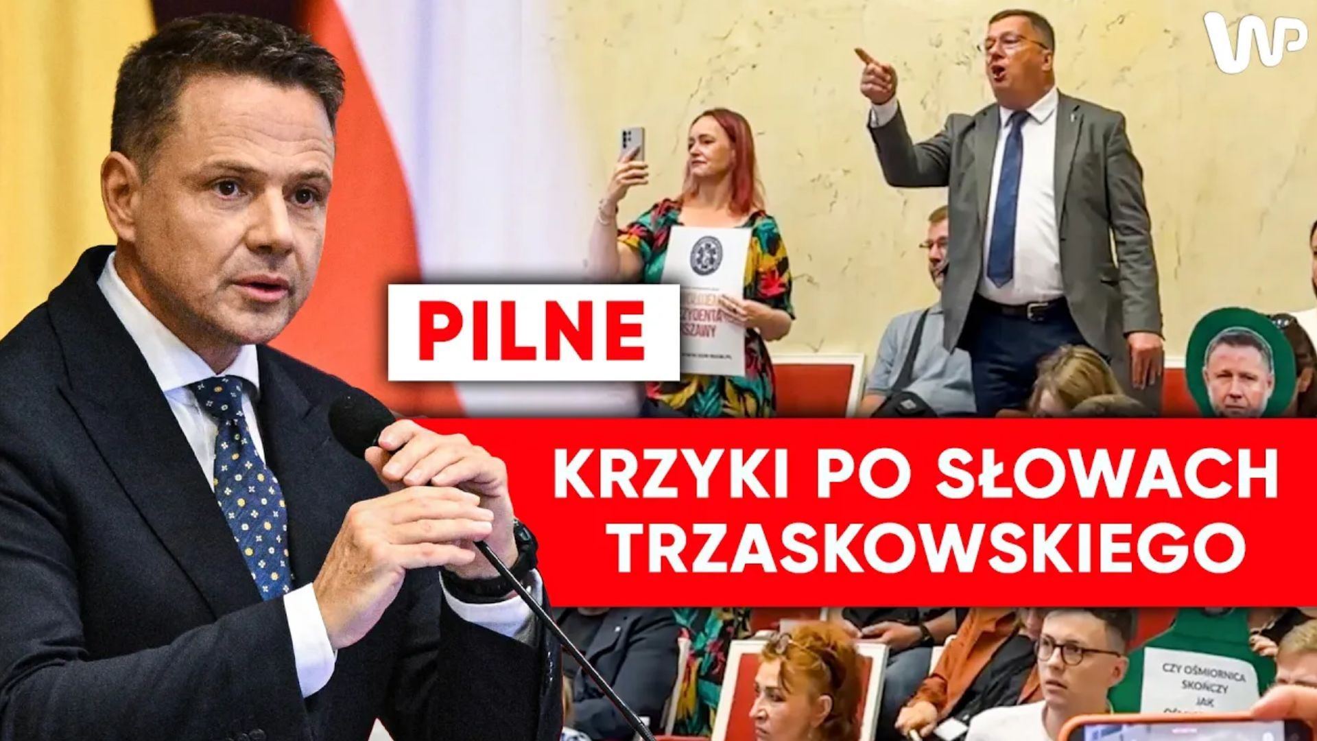 Trzaskowski zabrał głos. Później na sali rozległy się krzyki