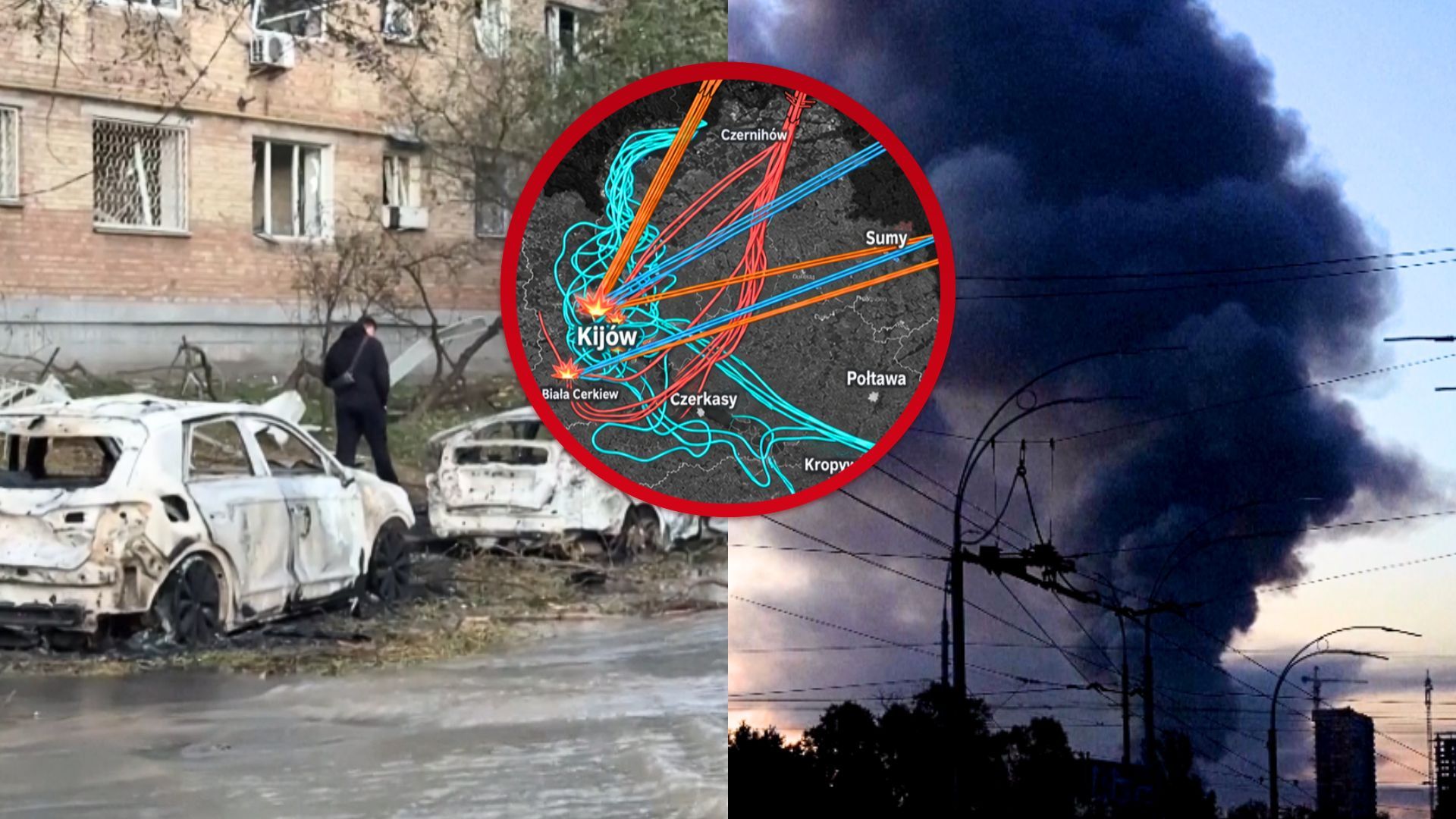 Ziemia zadrżała w Kijowie. Tak wyglądało miasto po dużym ataku Rosji