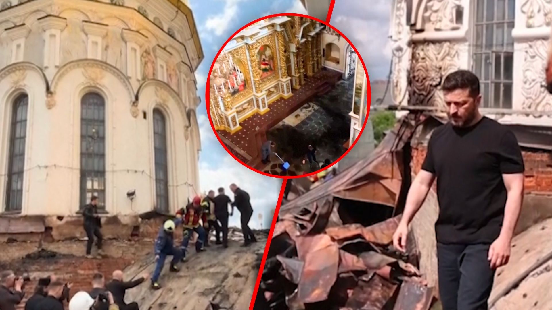 Zełenski pod symbolem Kijowa. Tak wygląda świątynia po atakach Rosjan