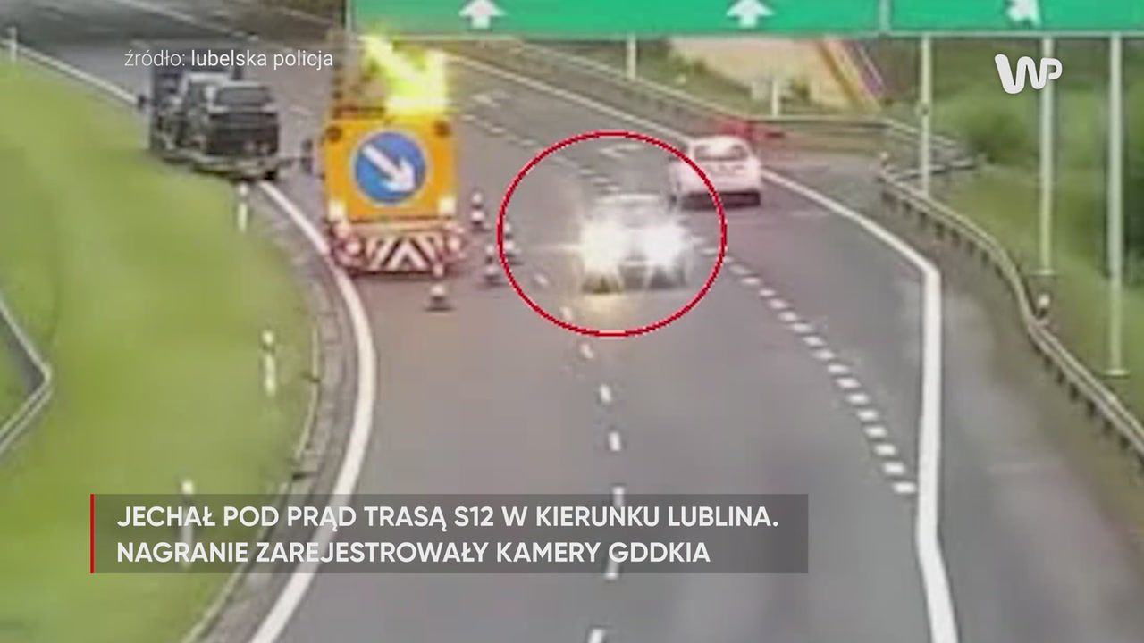 Wjechał pod prąd na S12. Myślał, iż mu się upiecze