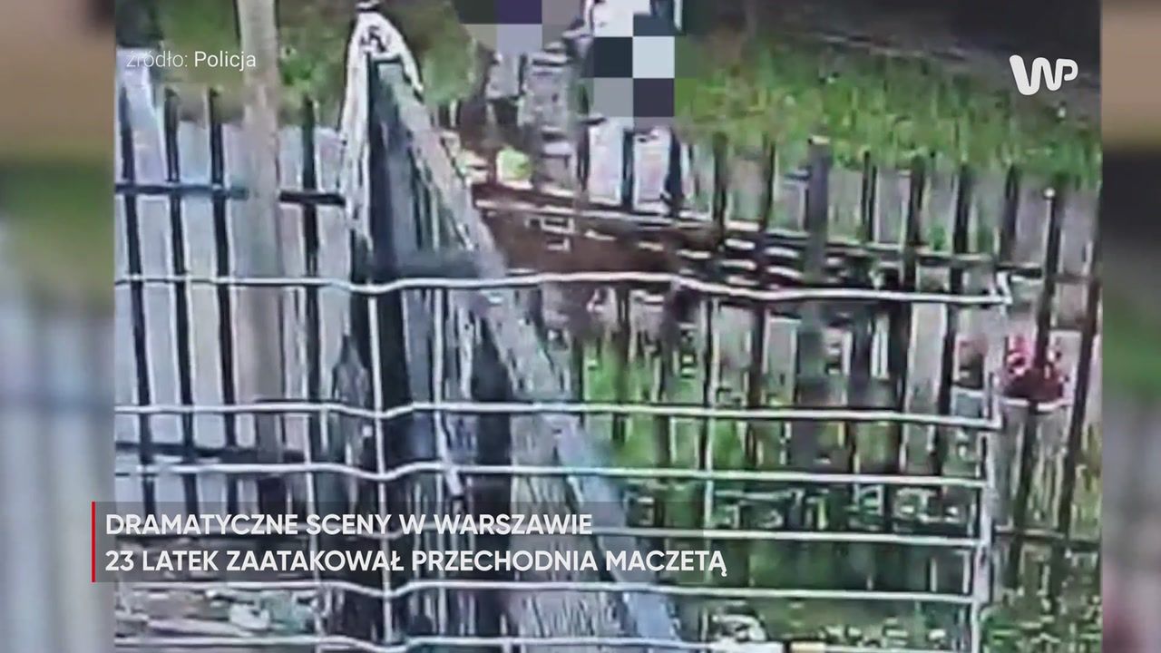 Zaatakował przechodnia maczetą. Są nagrania