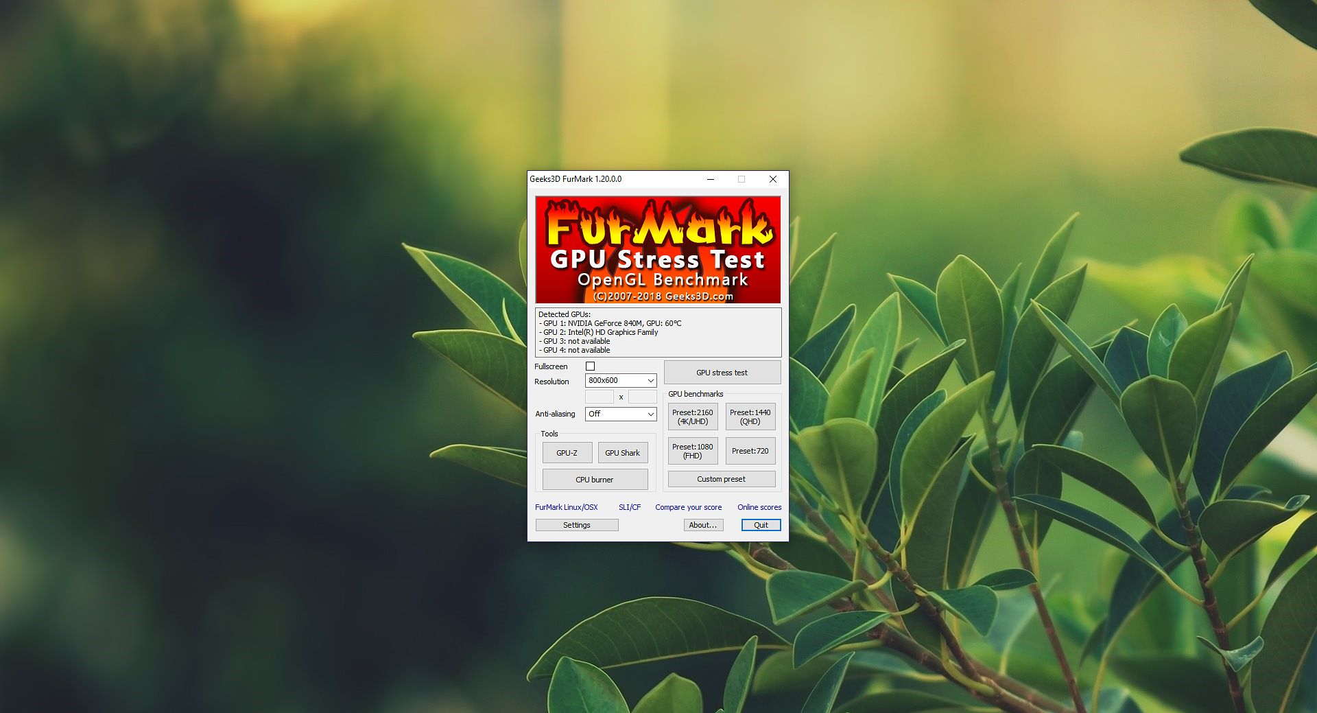 Geeks3D FurMark 1.37.2 free download