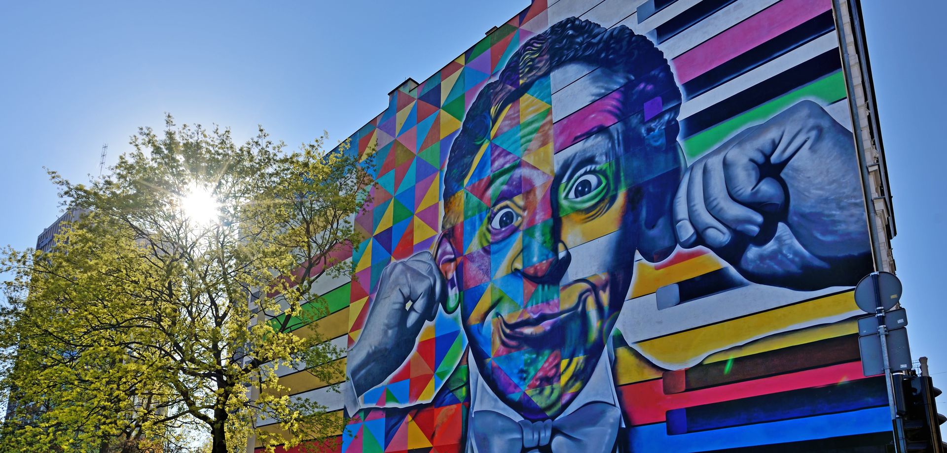 Łódź mural, portret Artura Rubinsteina 